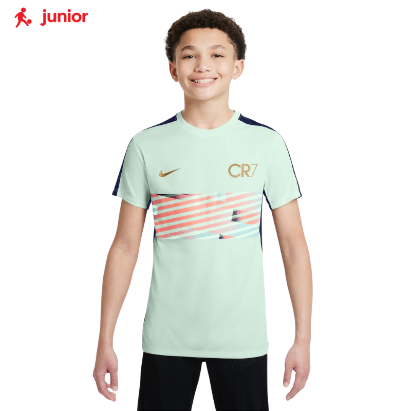 Nike CR7 Academy23 Older Kids Dri FIT Football Top Green Polyester 50 Recycled Polyester