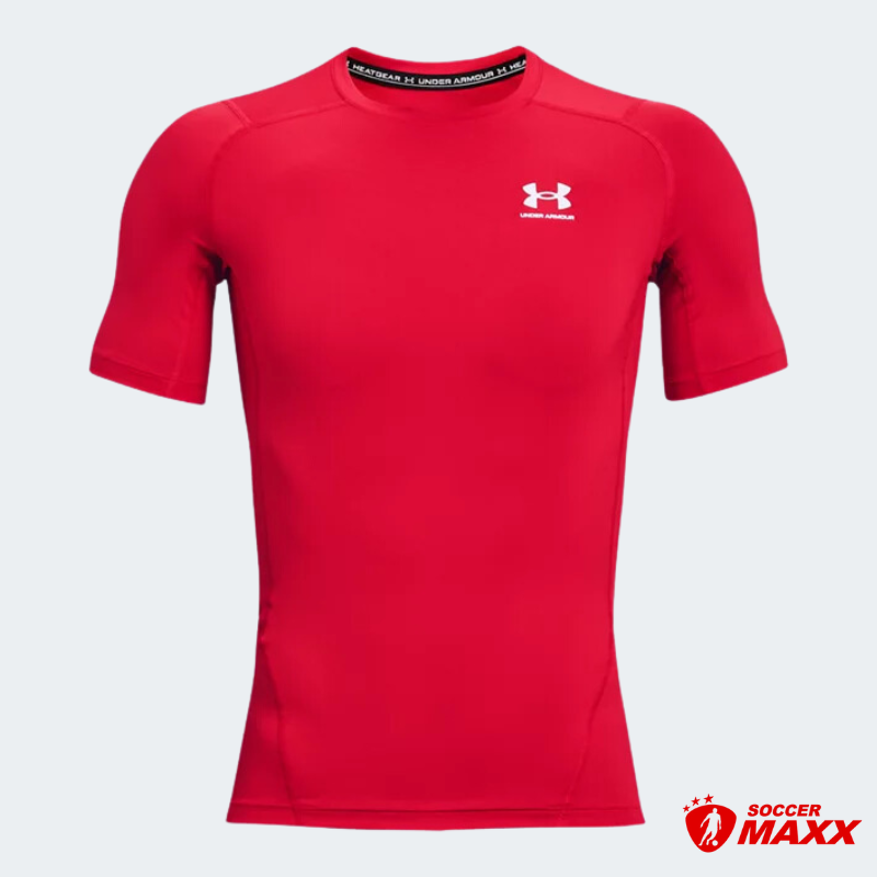 Under Armour HeatGear Armour Men s Compression Short Sleeve Shirt Red White L