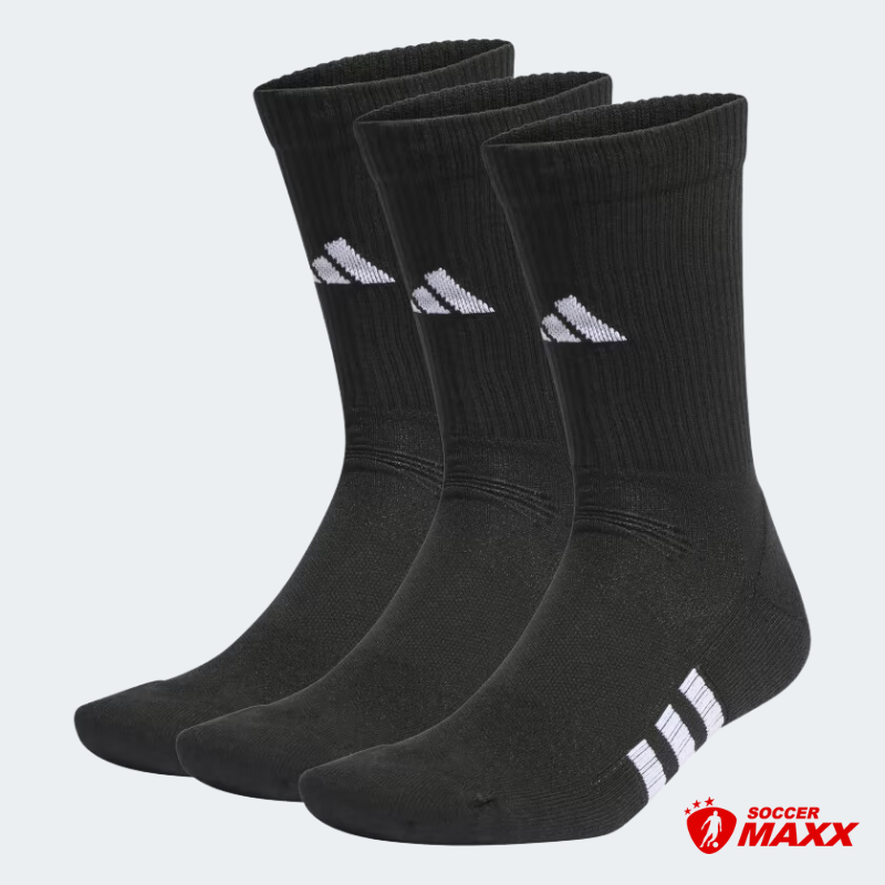 Adidas Performance Cushioned Crew Socks 3 Pairs Black White Medium M 7 8.5