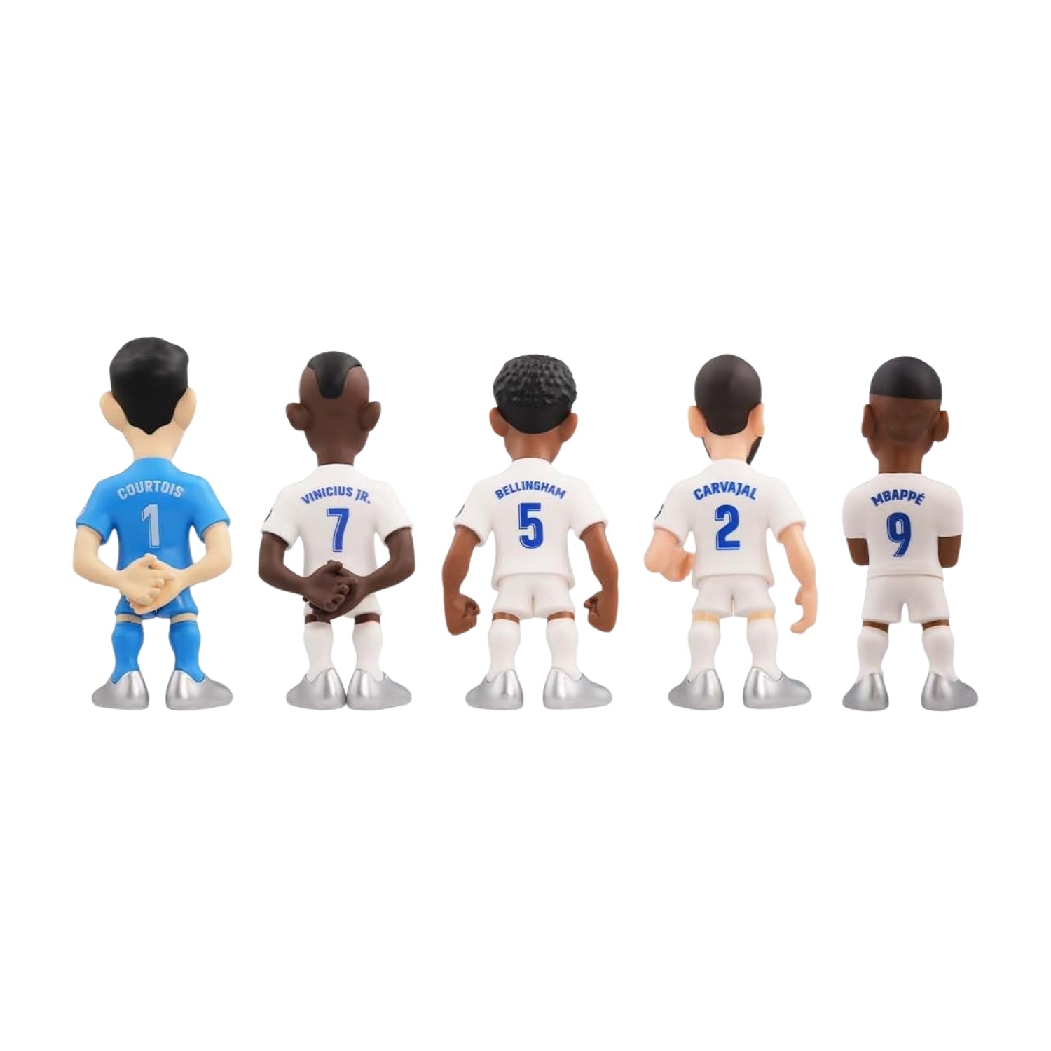Minix Real Madrid 5 Pack (Mbappe, Bellingham, Carvajal, Courtois, Vinicius) 7cm Figurines
