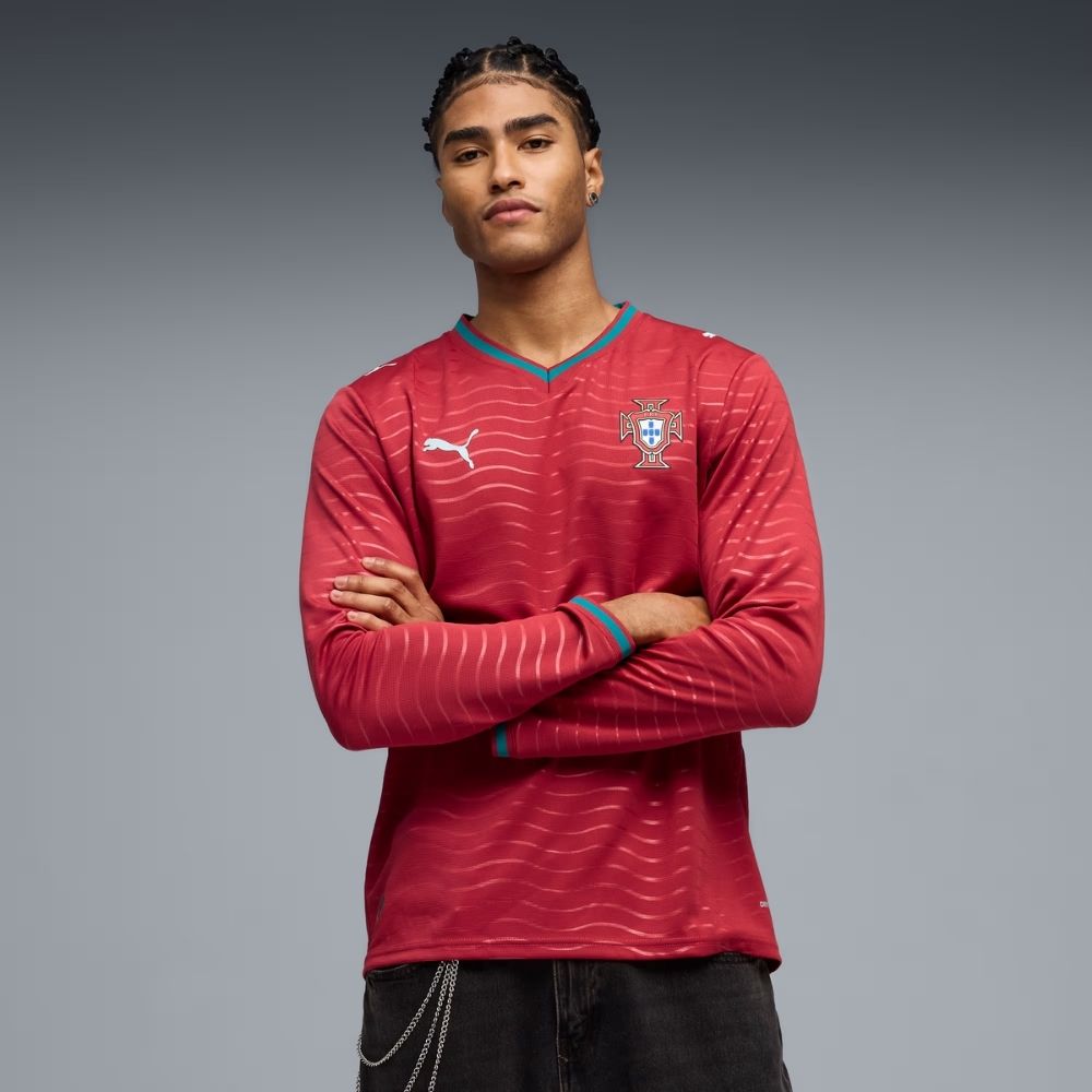 Puma FPF Portugal Men's Long-Sleeve Home Replica Jersey