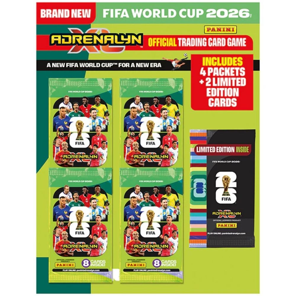2026 Panini Adrenalyn XL FIFA WC '26 Cards – MEGA TIN (66 Cards + LE & Golden Baller)