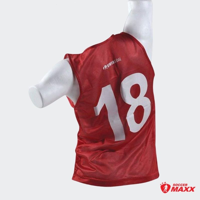 KwikGoal Numbered Vests 1-18 - Adult Red