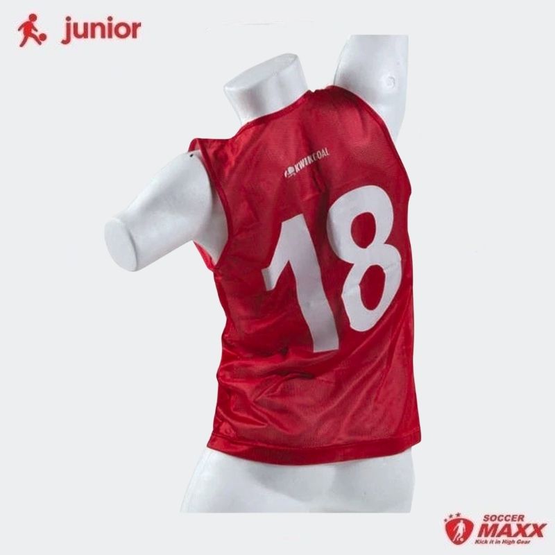 KwikGoal Numbered Vests 1-18 - Youth, Red
