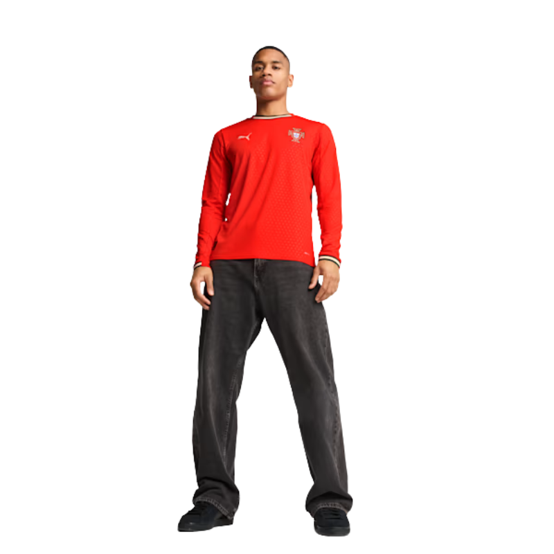 Puma FPF Portugal Men's Home Long-Sleeve Replica Jersey