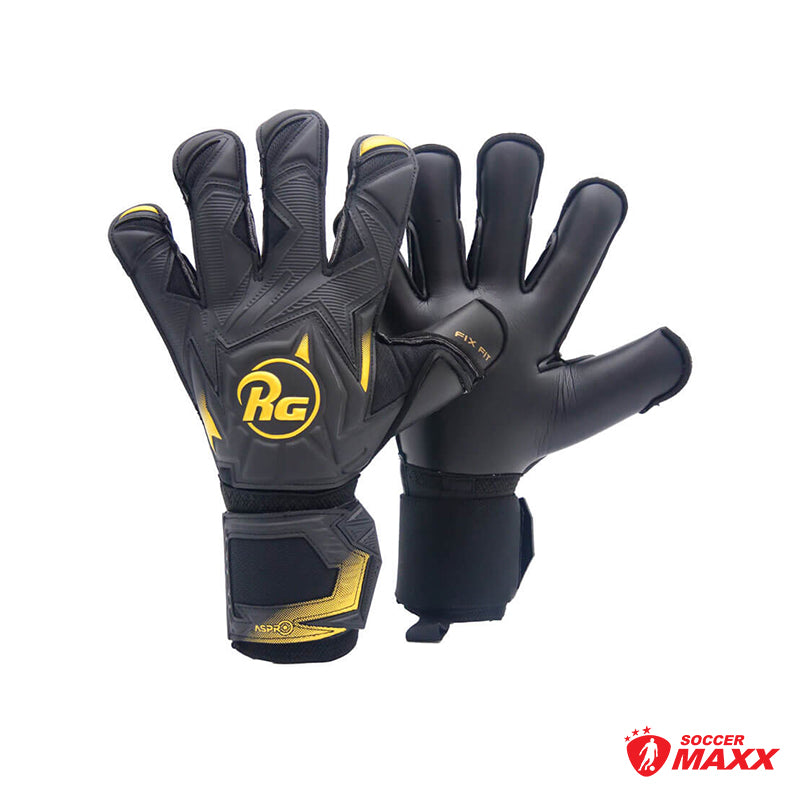 RG Aspro Blackout/Gold Goalkeeper Gloves