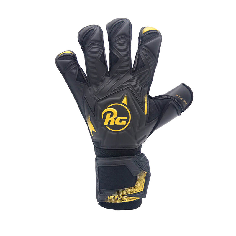 RG Aspro Blackout Gold Goalkeeper Gloves 7