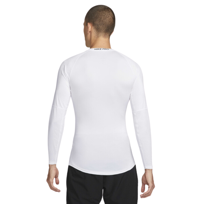 NikePro Men s Dri Fit Long Sleeve Tight Top X Small White Black