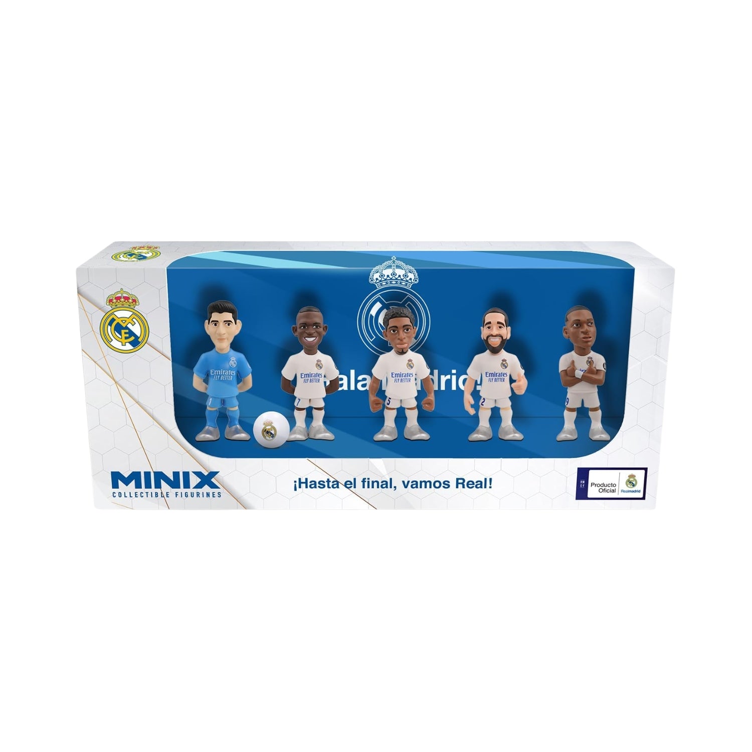 Minix Real Madrid 5 Pack (Mbappe, Bellingham, Carvajal, Courtois, Vinicius) 7cm Figurines