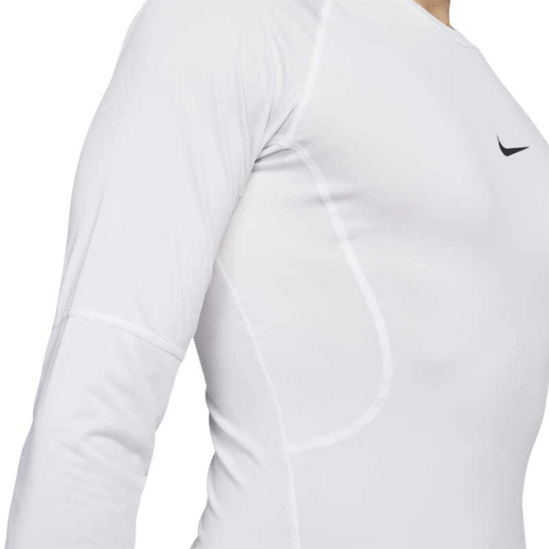 NikePro Men s Dri Fit Long Sleeve Tight Top X Small White Black