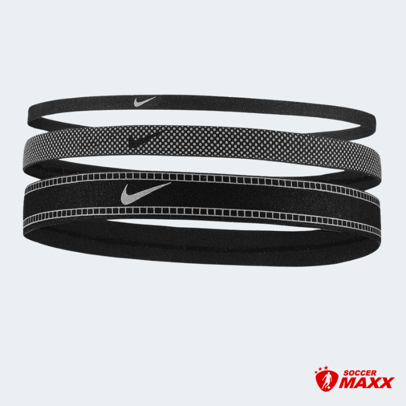 Nike Mixed Width Headbands (3 pack) - Black/Silver