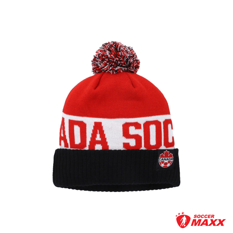 Nike Canada Soccer Classic Stripe Cuffed Knit Hat with Pom