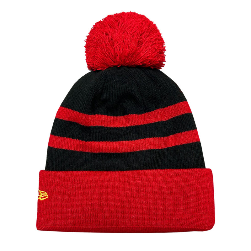 New Era Manchester United Stripe Black & Red POM Beanie