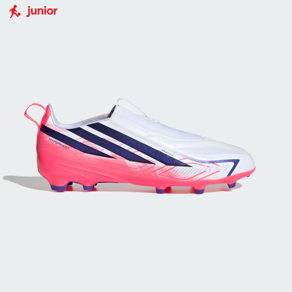 adidas Junior F50 Hyperfast League Laceless Firm Ground Football Boots