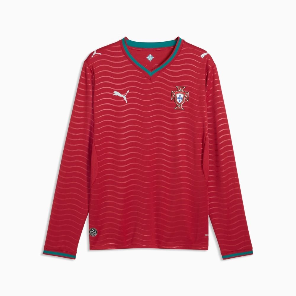 Puma FPF Portugal Men's Long-Sleeve Home Replica Jersey
