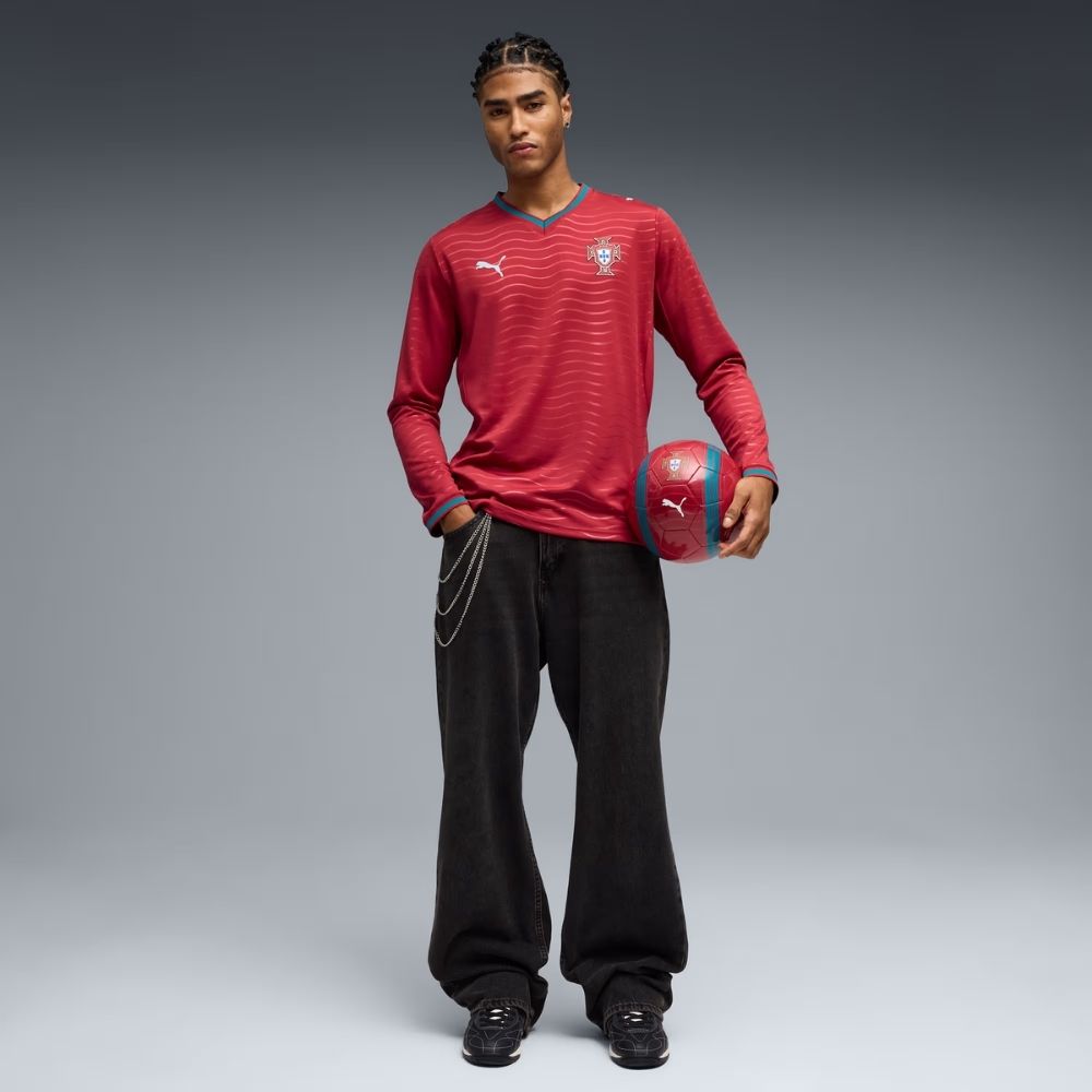 Puma FPF Portugal Men's Long-Sleeve Home Replica Jersey