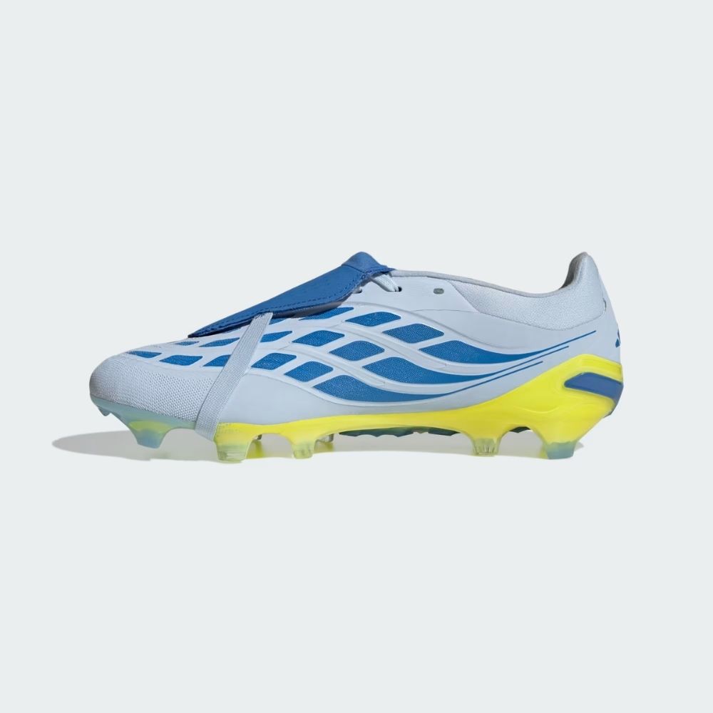 adidas Predator サッカーシューズ ホワイト/ブルー/イエロー adidas Predator Pro Fold-Over Tongue Firm Ground Football Boots