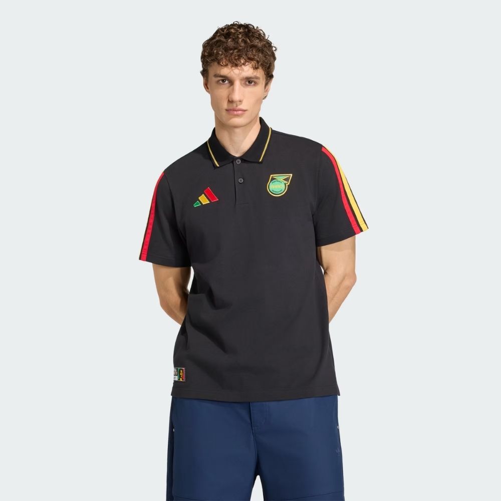 adidas JFF Jamaica DNA Men's Polo - Black
