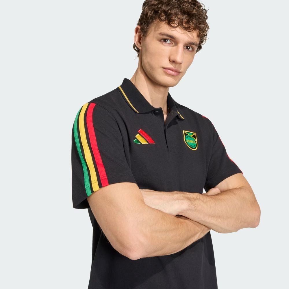 adidas JFF Jamaica DNA Men's Polo - Black