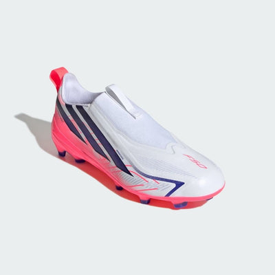 adidas Junior F50 Hyperfast League Laceless Firm Ground Football Boots