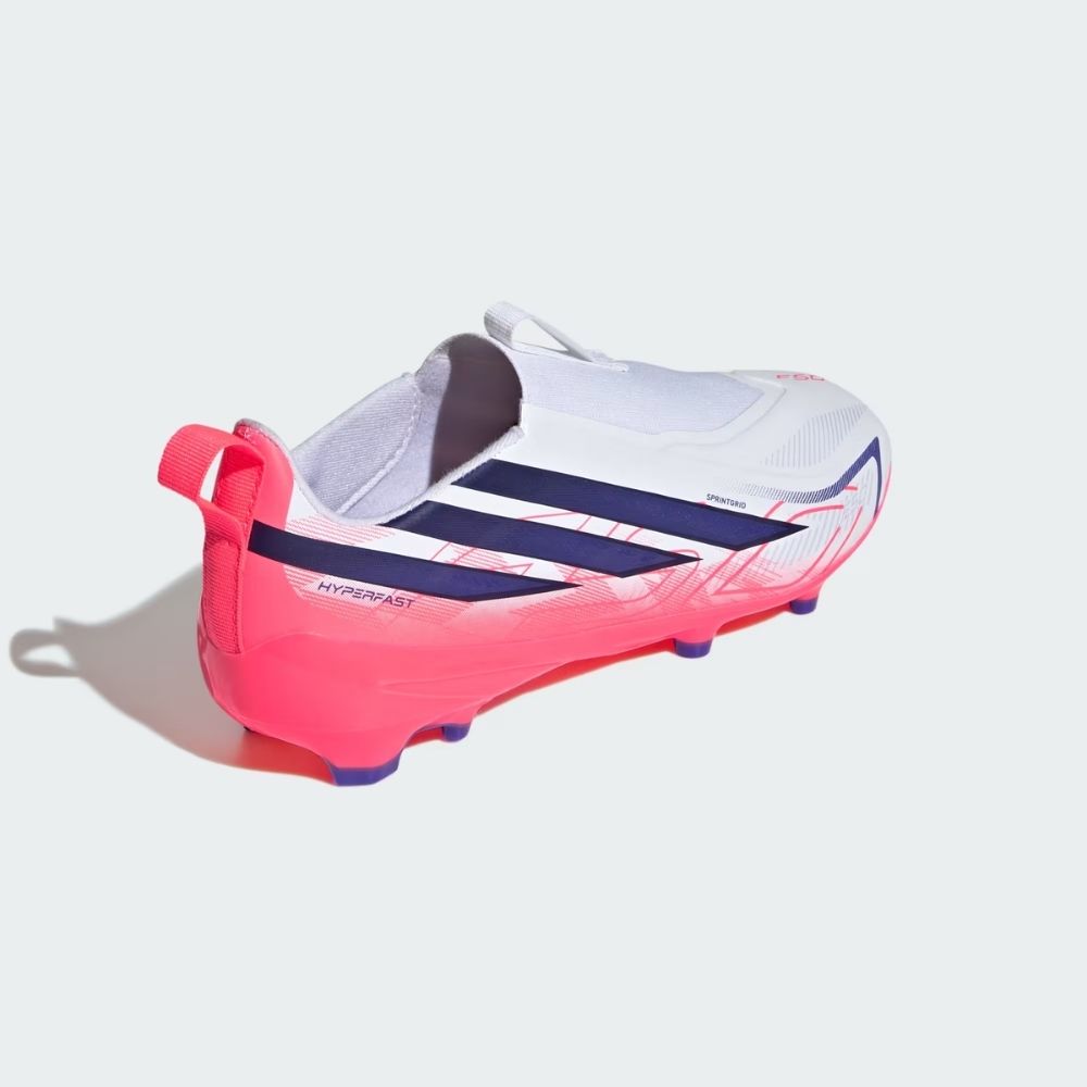 adidas Junior F50 Hyperfast League Laceless Firm Ground Football Boots