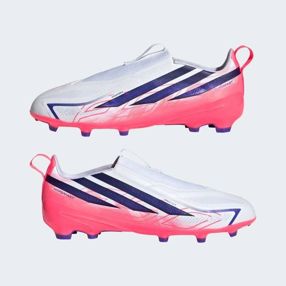 adidas Junior F50 Hyperfast League Laceless Firm Ground Football Boots