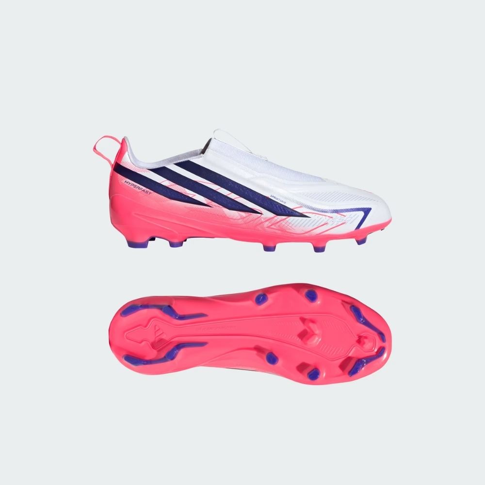 adidas Junior F50 Hyperfast League Laceless Firm Ground Football Boots