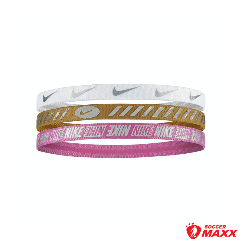 Nike Women's Metallic Headbands 3.0 (3 pack) - White/Gold/Pink