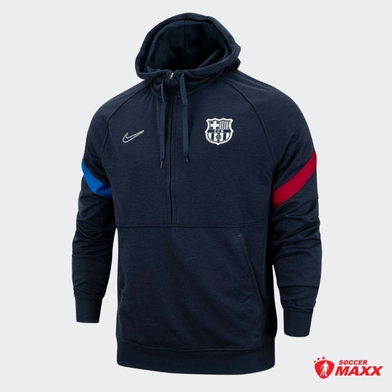 Nike F.C. Barcelona Dri-Fit Half-ZipHoodie - Navy Blue