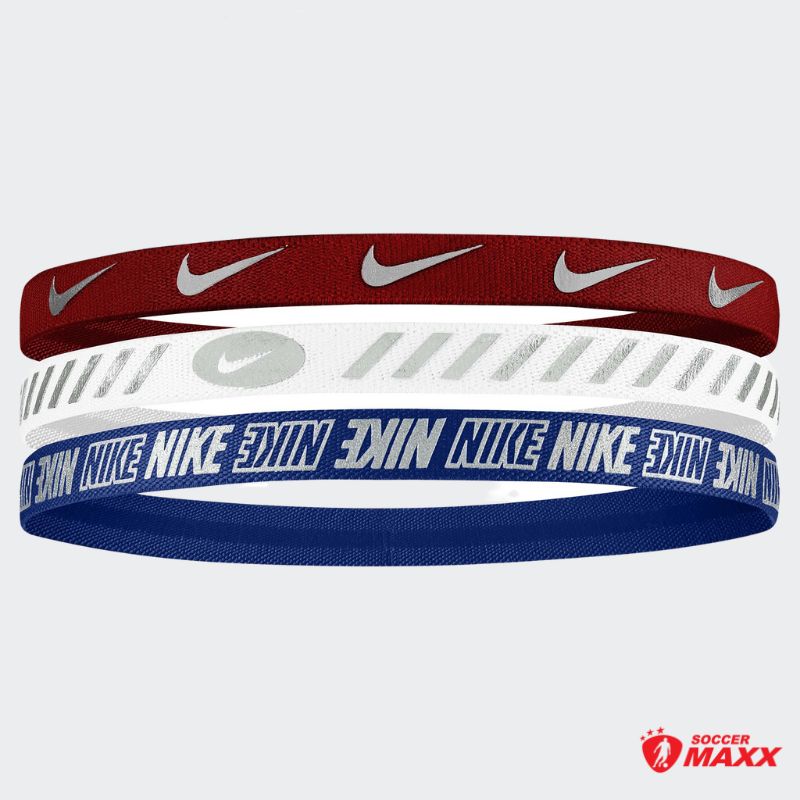 Nike Metallic Headbands 3.0 (3 pack) - University Red/White/Game Royal